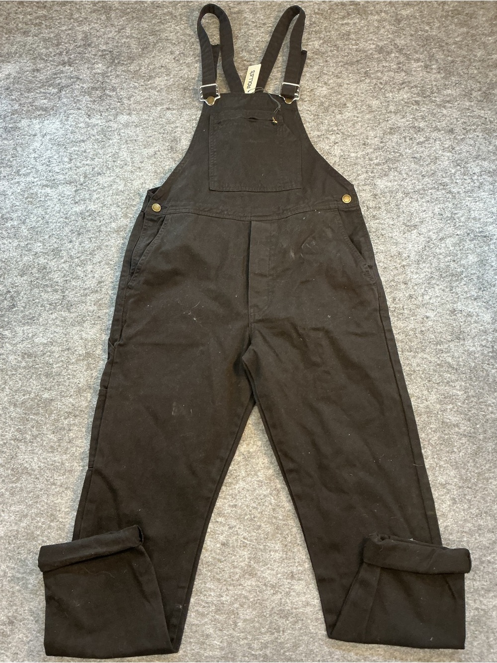 Rolla’s Black Canvas Adjustable Strap Overalls Size XS